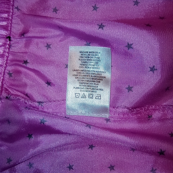 PinkK Satin Feel Black Stars Pink Women's Pijama Pants Size XL - Picture 10 of 10